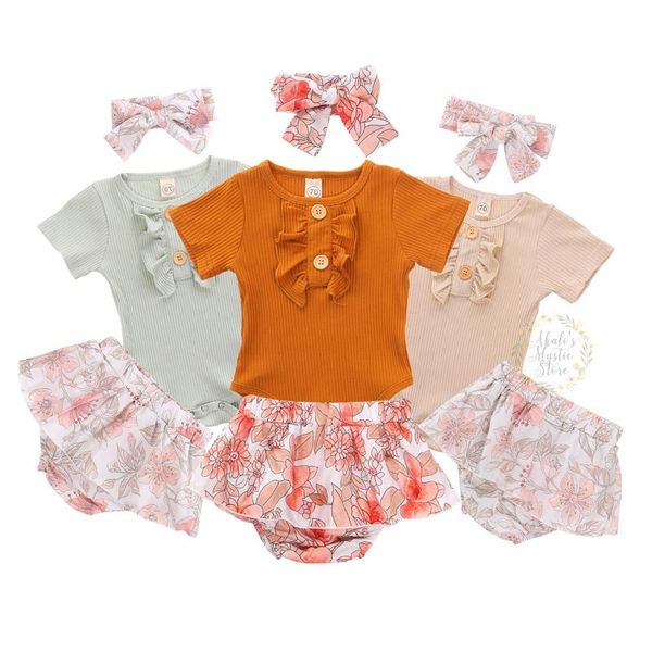 newborn 3pcs outfit ribbed romper+shorts+headdress, floral pattern fold decoration baby girls summer clothing, White
newborn 3pcs outfit ribbed romper+shorts+headdress, floral pattern fold decoration baby girls summer clothing, White