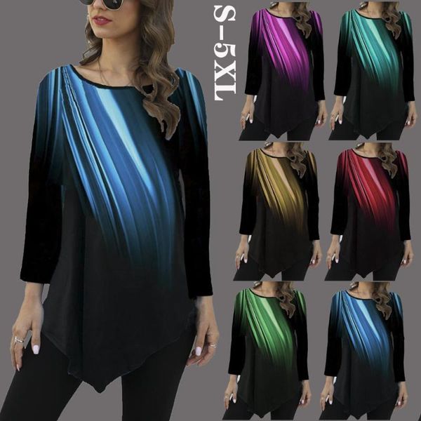 women's t-shirt 5xl big size spring 2021 4xl casual long sleeve irregular loose tee women rainbow gradient print t shirt fashion cloth, White
women's t-shirt 5xl big size spring 2021 4xl casual long sleeve irregular loose tee women rainbow gradient print t shirt fashion cloth, White