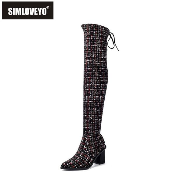 boots similoveyo over-the-knee pointed toe block plaid square heels warm plush lace up snow blue big size 34-43, Black
boots similoveyo over-the-knee pointed toe block plaid square heels warm plush lace up snow blue big size 34-43, Black