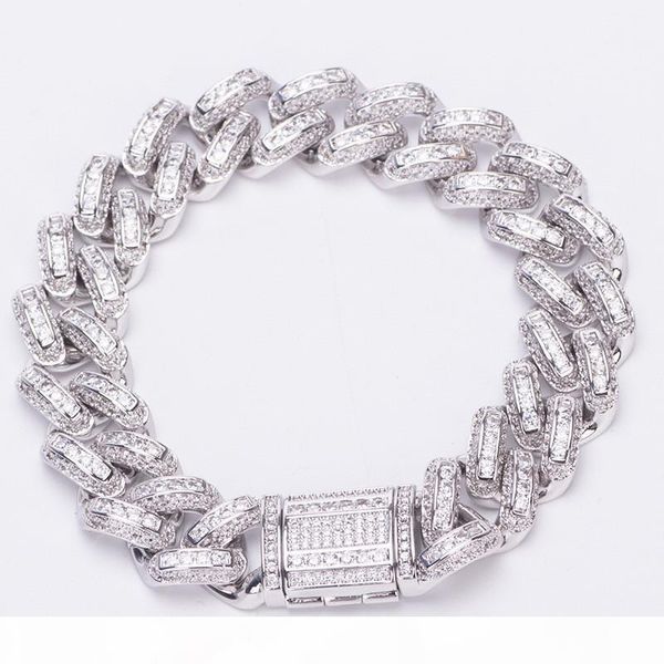 high end quality 14mm 7inch gold silver color iced out cz links bracelet mens punk hip hop jewelry gifts, Black
high end quality 14mm 7inch gold silver color iced out cz links bracelet mens punk hip hop jewelry gifts, Black