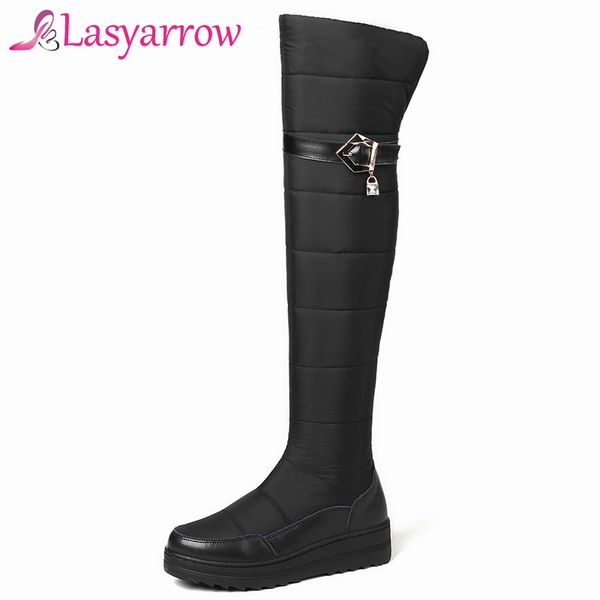 lasyarrow genuine leather over the knee high snow boots winter warm plush thigh high boots platform ladies down long botas mujer, Black
lasyarrow genuine leather over the knee high snow boots winter warm plush thigh high boots platform ladies down long botas mujer, Black