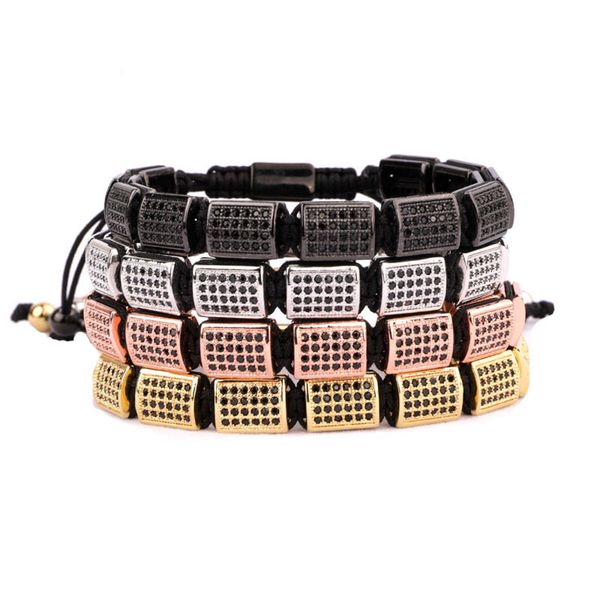 cz micro pave brass rectangle shaped braided men bracelet jewelry bangle gift, Black
cz micro pave brass rectangle shaped braided men bracelet jewelry bangle gift, Black