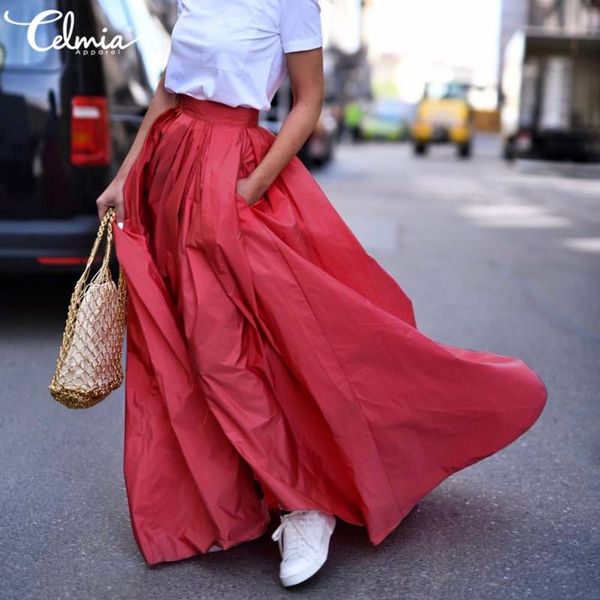 fashion long skirts celmia women high waist ruffles party maxi skirt 2020 autumn casual loose solid beach skirts female buttom 7, Black
fashion long skirts celmia women high waist ruffles party maxi skirt 2020 autumn casual loose solid beach skirts female buttom 7, Black