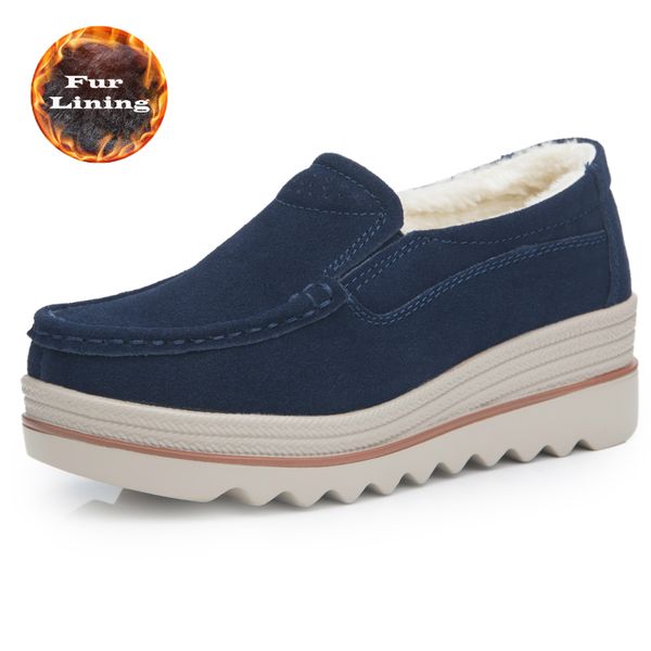winter boots women suede leather flat shoes ladies slip-on platform shoes casual moccasins creepers plus size 42, Black
winter boots women suede leather flat shoes ladies slip-on platform shoes casual moccasins creepers plus size 42, Black