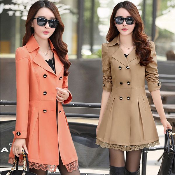women trench blazer new autumn lace ruffles lady long double breasted belted coats casaco feminino windbreakers ~3xl, Tan;black
women trench blazer new autumn lace ruffles lady long double breasted belted coats casaco feminino windbreakers ~3xl, Tan;black