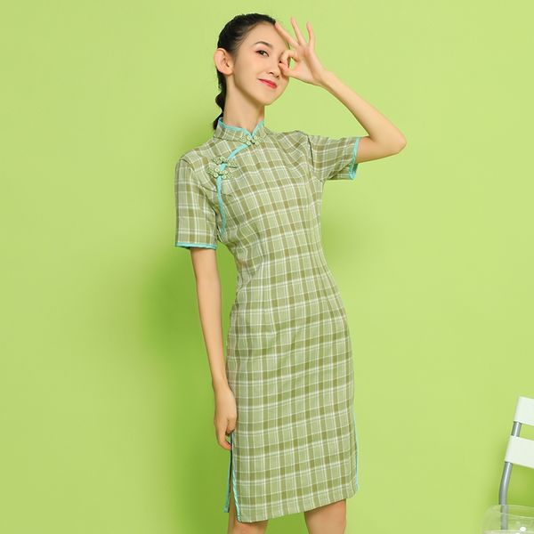 ethnic clothing improvement cheongsam lattice young money girl fresh sweet daily student chinese style, Red
ethnic clothing improvement cheongsam lattice young money girl fresh sweet daily student chinese style, Red