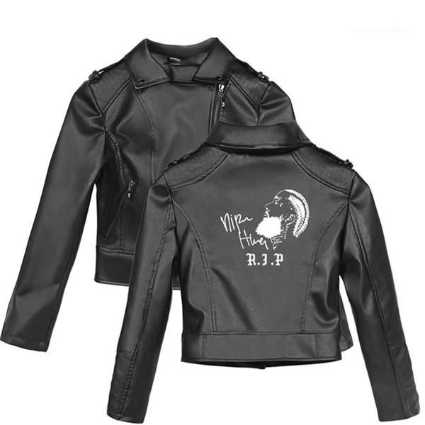 print with zipper leather jacket plus size long sleeve female coat teenager style nipsey hussle pattern, Black
print with zipper leather jacket plus size long sleeve female coat teenager style nipsey hussle pattern, Black