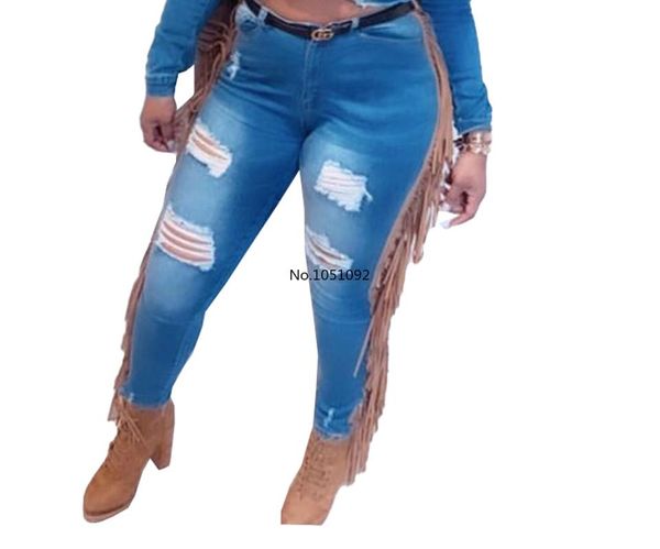 2020 winter denim washed pants women tassel solid color jeans bleached ripped pencil trousers skinny casual mid waist, Blue
2020 winter denim washed pants women tassel solid color jeans bleached ripped pencil trousers skinny casual mid waist, Blue