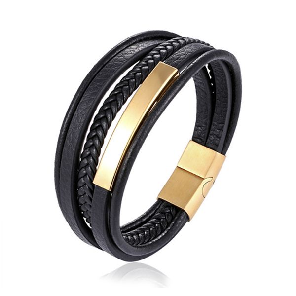 wholesale price classic genuine leather bracelet for men hand charm jewelry multilayer magnet handmade gift for cool boys, Black
wholesale price classic genuine leather bracelet for men hand charm jewelry multilayer magnet handmade gift for cool boys, Black
