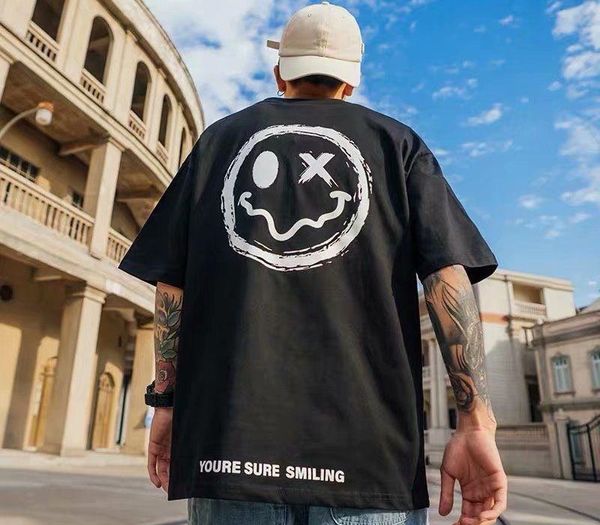 hip hop smiles t shirt streetwear men cool loose t-shirt japan harajuku tshirt 2020 summer high street short sleeve tees, White;black
hip hop smiles t shirt streetwear men cool loose t-shirt japan harajuku tshirt 2020 summer high street short sleeve tees, White;black