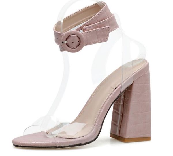 buckle sandals thick heel round toe high heels pure color elegant dress shoes, Black
buckle sandals thick heel round toe high heels pure color elegant dress shoes, Black