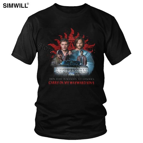 men's tv supernatural family t shirt trendy short sleeves cotton t-shirt carry on my wayward son tee slim fit urban
men's tv supernatural family t shirt trendy short sleeves cotton t-shirt carry on my wayward son tee slim fit urban