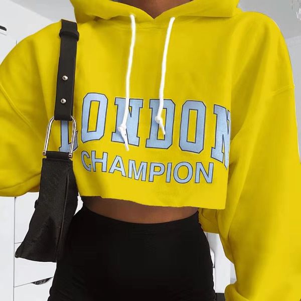 2020 cross-border european and american style new autumn women's letter printing long-sleeved hooded slim short cropped sweater, Black
2020 cross-border european and american style new autumn women's letter printing long-sleeved hooded slim short cropped sweater, Black