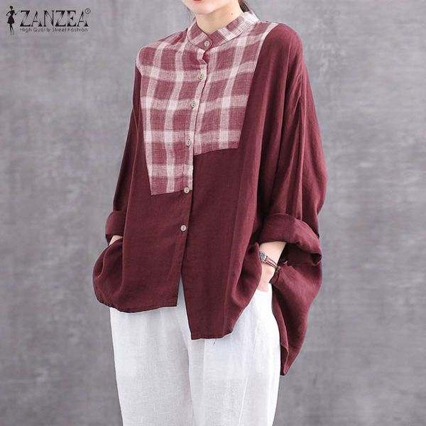 women's spring blouse 2020 zanzea vintage check shirts casual long sleeve blusas female button patchwork plus size tunic, White
women's spring blouse 2020 zanzea vintage check shirts casual long sleeve blusas female button patchwork plus size tunic, White