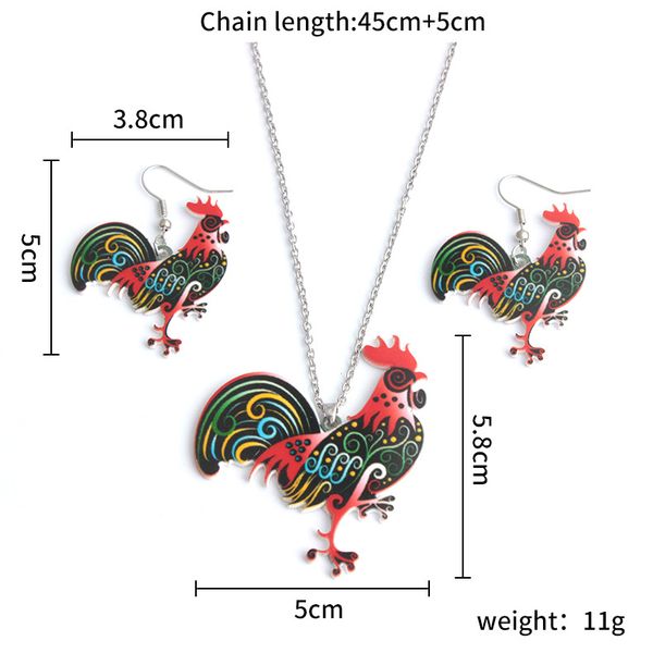 animal jewelry sets for women chicken rooster earrings necklaces farm horse crab butterfly rabbit party jewelry sets, Silver
animal jewelry sets for women chicken rooster earrings necklaces farm horse crab butterfly rabbit party jewelry sets, Silver