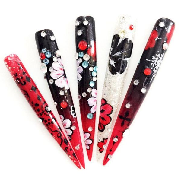 new super extra long false nail art tips acrylic gel salon stage art tips 10 size, Red;gold
new super extra long false nail art tips acrylic gel salon stage art tips 10 size, Red;gold