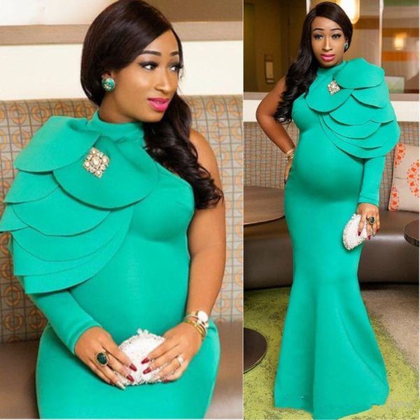 pregnant evening dress for maternity women baby shower high neck crystal long sleeve mermaid long prom party gown custom size, Black;red 
pregnant evening dress for maternity women baby shower high neck crystal long sleeve mermaid long prom party gown custom size, Black;red