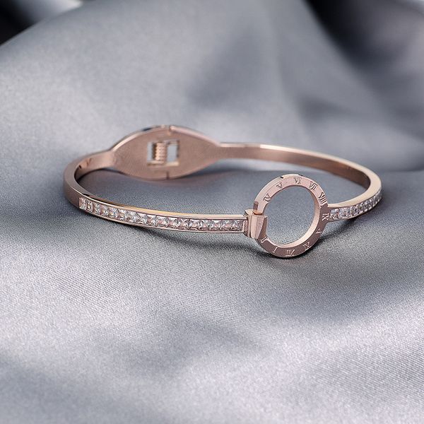 fashion jewelry rose gold titanium steel bracelet, roman digital titanium steel bracelet, do not fade, Black
fashion jewelry rose gold titanium steel bracelet, roman digital titanium steel bracelet, do not fade, Black