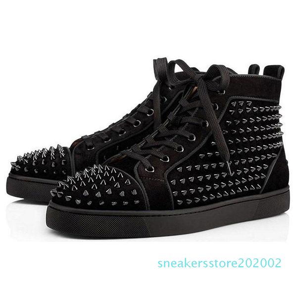 1mens sneakers red bottoms studded spikes fashion suede leather black silver women flat shoes party size 36-46 with box s02
1mens sneakers red bottoms studded spikes fashion suede leather black silver women flat shoes party size 36-46 with box s02