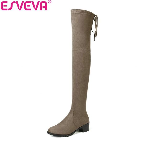 esveva 2020 over the knee boots square heels women boots stretch fabric winter shoes slim look round toe shoes woman size 34-43, Black
esveva 2020 over the knee boots square heels women boots stretch fabric winter shoes slim look round toe shoes woman size 34-43, Black