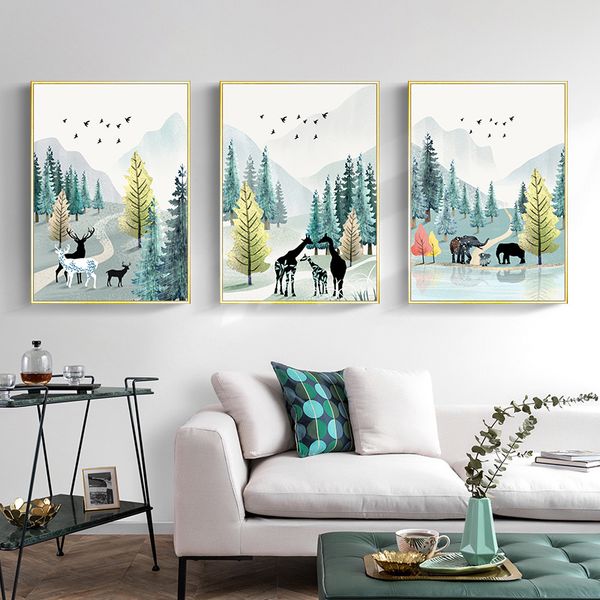 canvas poster print painting nordic decoration animal deer family forest lanscape picture for living room home office decoration
canvas poster print painting nordic decoration animal deer family forest lanscape picture for living room home office decoration