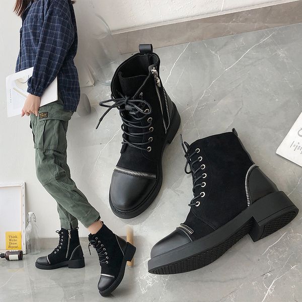 short boots women autumn and winter models motorcycle boots women's naked flat snow women, Black
short boots women autumn and winter models motorcycle boots women's naked flat snow women, Black