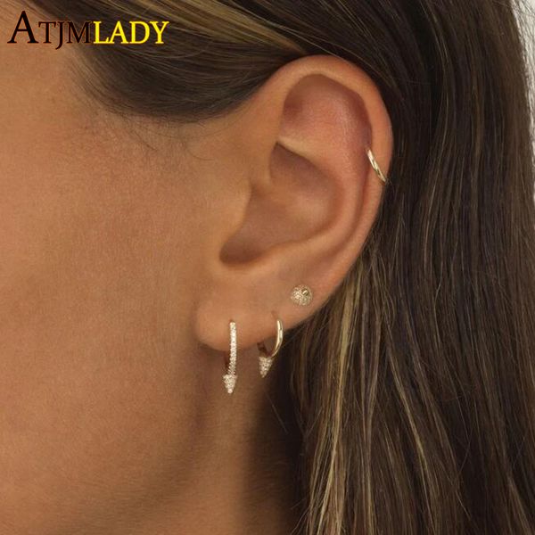 micro pave cz rivet spike round small mini delicate hoop huggie earrings minimal multi piercing girl women fashion jewelry, Golden;silver
micro pave cz rivet spike round small mini delicate hoop huggie earrings minimal multi piercing girl women fashion jewelry, Golden;silver