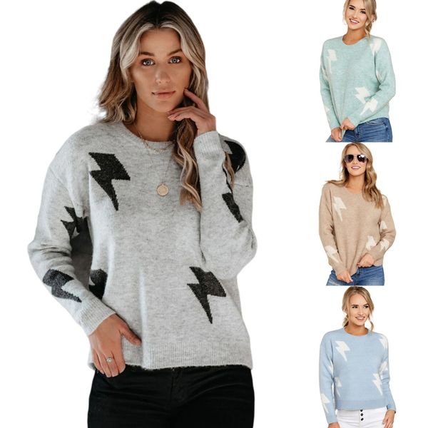 women breathable long sleeve knit sweater pullover round neck stitching pattern loose tunic streetwear for work, date night, White;black
women breathable long sleeve knit sweater pullover round neck stitching pattern loose tunic streetwear for work, date night, White;black