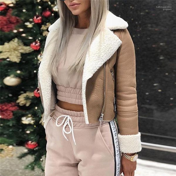 fleece coat casual women loose outerwear autumn womens designer pu jackets fashion womens lapel neck, Black;brown
fleece coat casual women loose outerwear autumn womens designer pu jackets fashion womens lapel neck, Black;brown