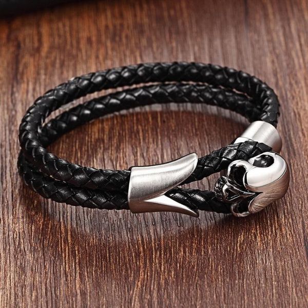 xqni stainless steel chain bracelet men genuine leather bracelets skull toggle-clasps fashion 21cm leather bracelet for women, Golden;silver
xqni stainless steel chain bracelet men genuine leather bracelets skull toggle-clasps fashion 21cm leather bracelet for women, Golden;silver