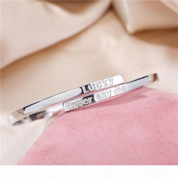 small group design lucky s925 sterling silver bracelet women simple fashion english letter bracelet manufacturer wholesale, Black
small group design lucky s925 sterling silver bracelet women simple fashion english letter bracelet manufacturer wholesale, Black