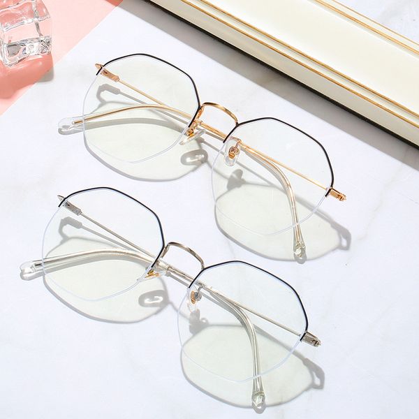 anti blue light glasses frames men women ultralight metal transparent spectacle brand working optical round half glasses frame, Black
anti blue light glasses frames men women ultralight metal transparent spectacle brand working optical round half glasses frame, Black