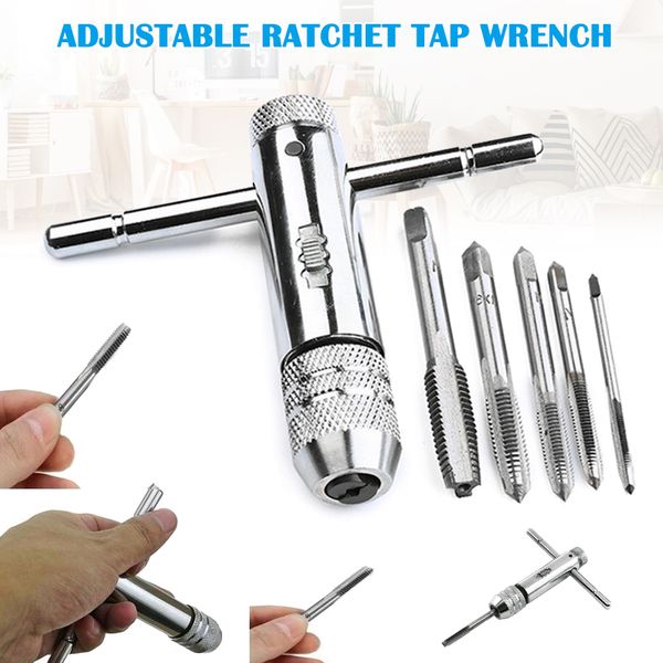 ratchet tap chuck wrench adjustable t handle with 5 pcs m3-m8 machine screw taps wwo66
ratchet tap chuck wrench adjustable t handle with 5 pcs m3-m8 machine screw taps wwo66