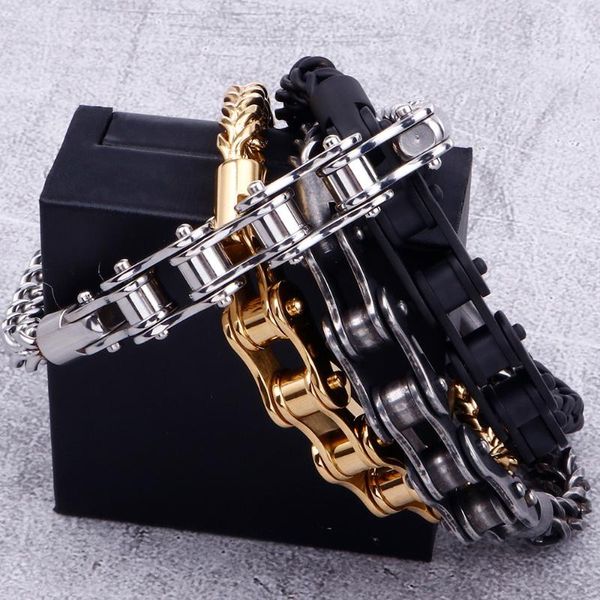 link, chain gold bike biker link bracelet men women black silver color 316l stainless steel motorcycle bicycle bangle jewelry
link, chain gold bike biker link bracelet men women black silver color 316l stainless steel motorcycle bicycle bangle jewelry