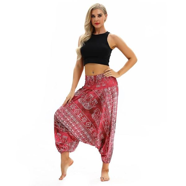 women yoga bloomers sports fitness breathable ethnic style long harem pants, White;red
women yoga bloomers sports fitness breathable ethnic style long harem pants, White;red