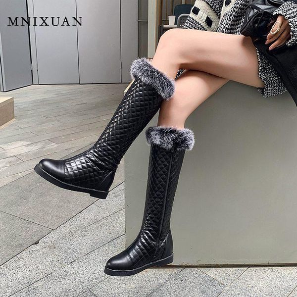 mnixuan platform boots women 2020 winter new round toe flat increased fur knee high boots warm snow big size 34-43, Black
mnixuan platform boots women 2020 winter new round toe flat increased fur knee high boots warm snow big size 34-43, Black