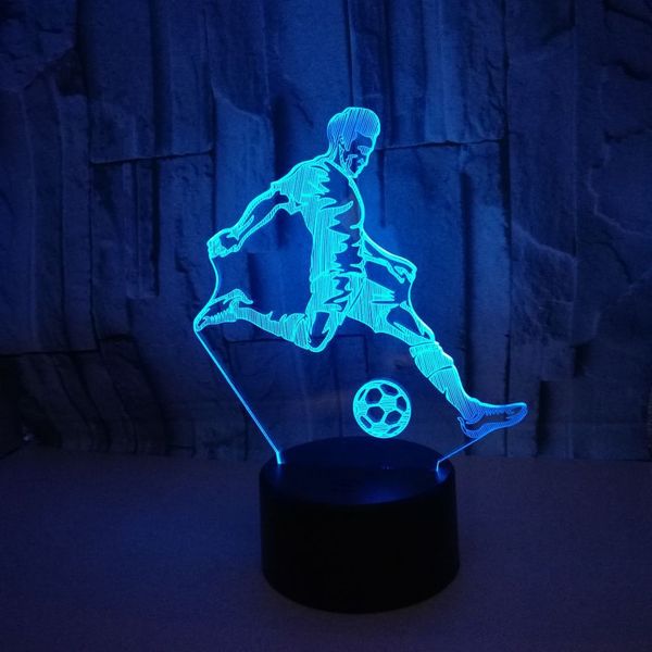 Home Atmosphere Acrylic 3d Table Lamp 3d Football 3d Night Lights Colorful Touch Led Visual Lamp Gift