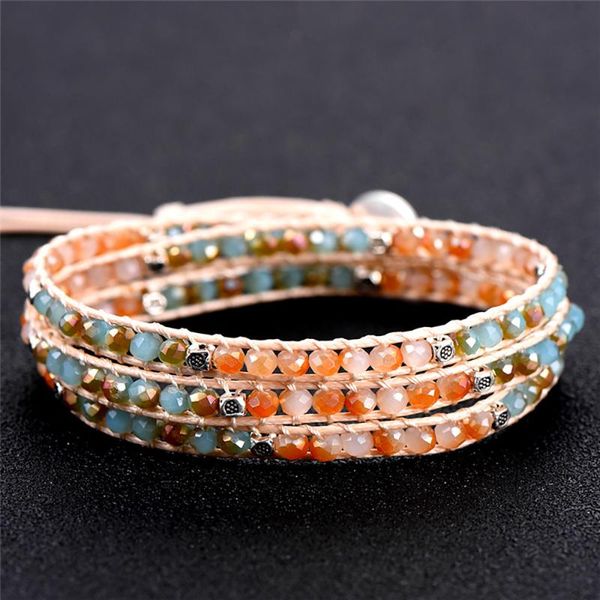 beaded, strands women bracelets for natural stone 3 rows leather wrap charms bracelet bijoux femme boho dropship jewelry, Black
beaded, strands women bracelets for natural stone 3 rows leather wrap charms bracelet bijoux femme boho dropship jewelry, Black