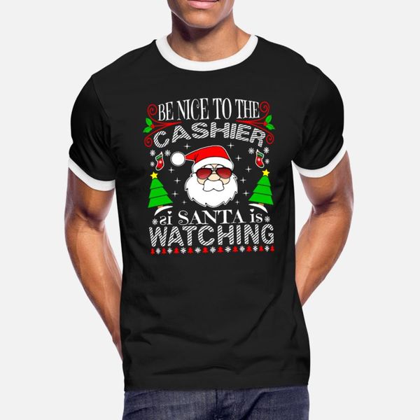 be nice to the cashier santa is watching ugly xmas t shirt men knitted short sleeve s-xxxl cute basic spring kawaii shirt
be nice to the cashier santa is watching ugly xmas t shirt men knitted short sleeve s-xxxl cute basic spring kawaii shirt