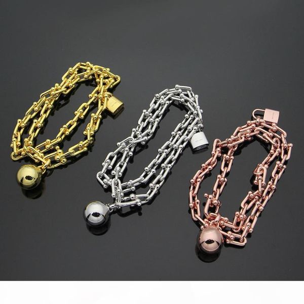 wholesale trade of titanium bracelet t steel ball lock u shaped double letter bracelet with 18k gold bracelet ms, Black 
wholesale trade of titanium bracelet t steel ball lock u shaped double letter bracelet with 18k gold bracelet ms, Black