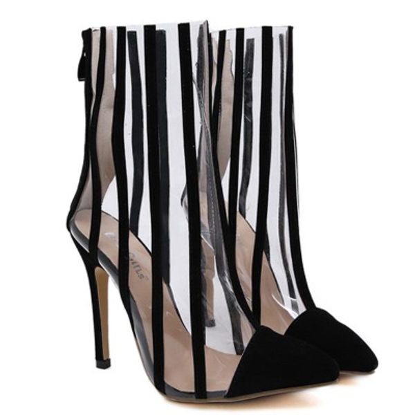 2020 autumn european and american transparent fashion pointed toe stiletto plus size fashionable women's boots, Black
2020 autumn european and american transparent fashion pointed toe stiletto plus size fashionable women's boots, Black