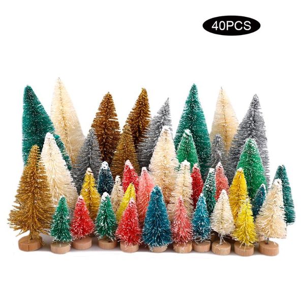40pcs mini multicolor pine trees sisal snow frost trees with wood base bottle brush plastic tablecrafting party
40pcs mini multicolor pine trees sisal snow frost trees with wood base bottle brush plastic tablecrafting party