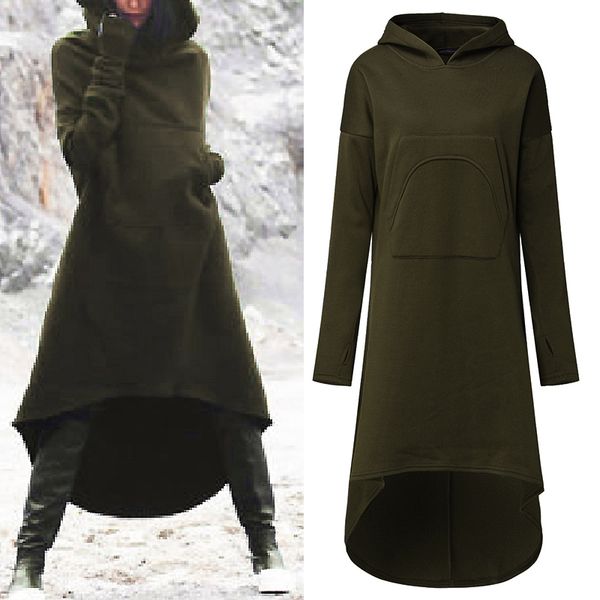casual dresses 2021 winter zanzea women hooded long sweatshirt dress fashion solid sleeve pockets basic loose pullover vestido 5xl, Black;gray
casual dresses 2021 winter zanzea women hooded long sweatshirt dress fashion solid sleeve pockets basic loose pullover vestido 5xl, Black;gray