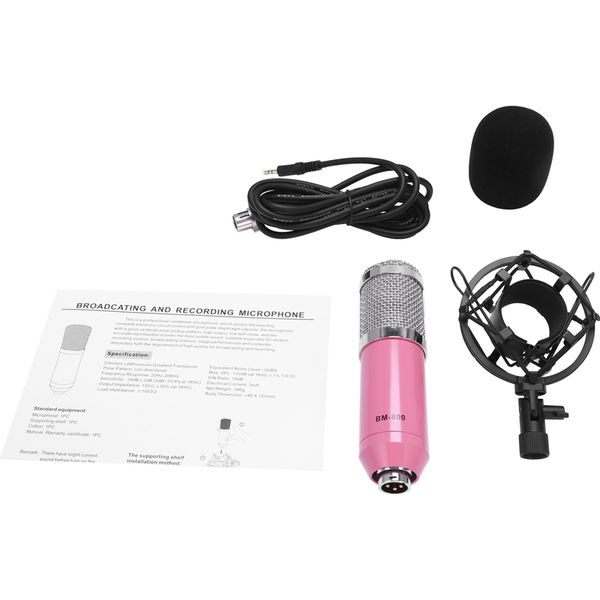 bm800 set black metal mount recording microphone microphone capacitor ktv live wired pink
bm800 set black metal mount recording microphone microphone capacitor ktv live wired pink