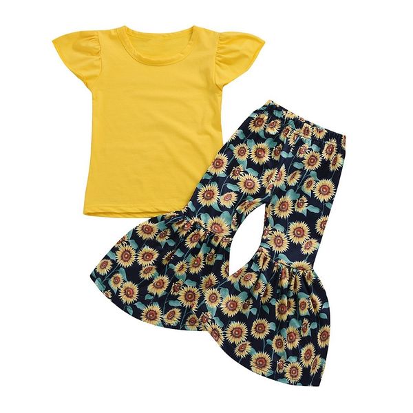 new arrival children kids girls fly sleeve t-shirt +sunflower printed loose flared pants z0128, White
new arrival children kids girls fly sleeve t-shirt +sunflower printed loose flared pants z0128, White