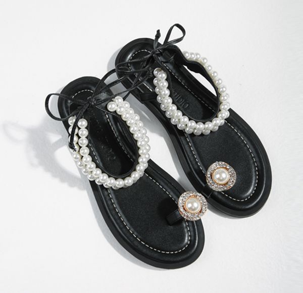 2020 summer popular flip flops slippers roman pearl sandals european and american handmade beaded flat gladiator sandals women, Black
2020 summer popular flip flops slippers roman pearl sandals european and american handmade beaded flat gladiator sandals women, Black