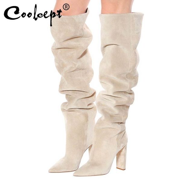 coolcept plus size 35-45 thigh high boots women designer winter autumn keep warm long boots pointed toe high heels, Black
coolcept plus size 35-45 thigh high boots women designer winter autumn keep warm long boots pointed toe high heels, Black