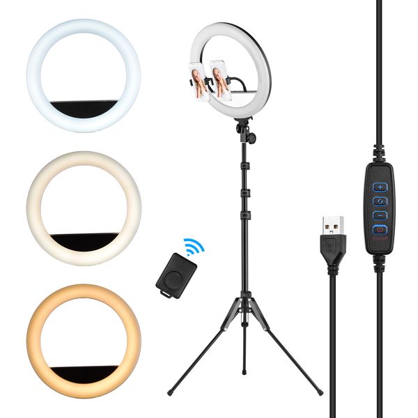 flash heads video led ring light 13w 3 colors dimmable 10-level brightness cri90 with tripod dual phone holders remote shutter
flash heads video led ring light 13w 3 colors dimmable 10-level brightness cri90 with tripod dual phone holders remote shutter