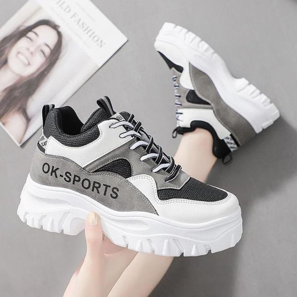 plus size flat casual women's shoes thick bottom mesh surface breathable sports shoes women white, black flat ladie