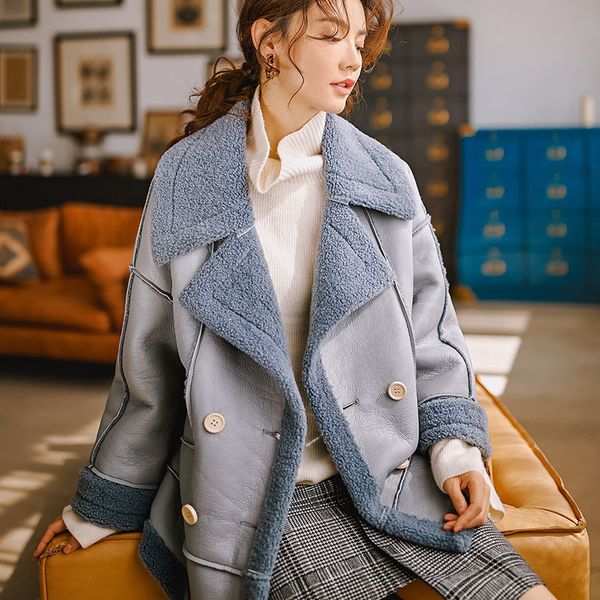 women's fur & faux winter women lambswool overcoats luxury short casual thick warm plus size female cloth 2021 grey ship, Black
women's fur & faux winter women lambswool overcoats luxury short casual thick warm plus size female cloth 2021 grey ship, Black